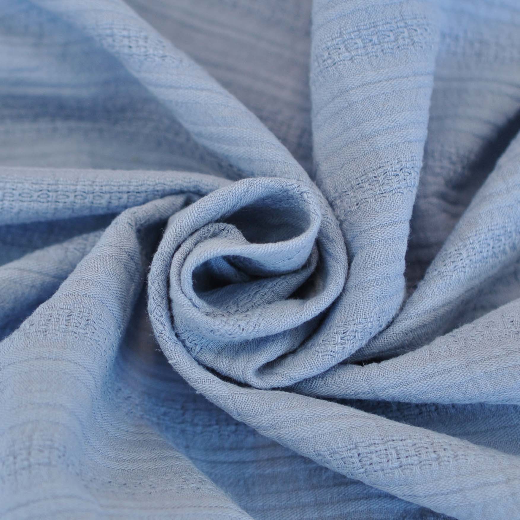 Cotton Textured Stripes in Denim - Image 3