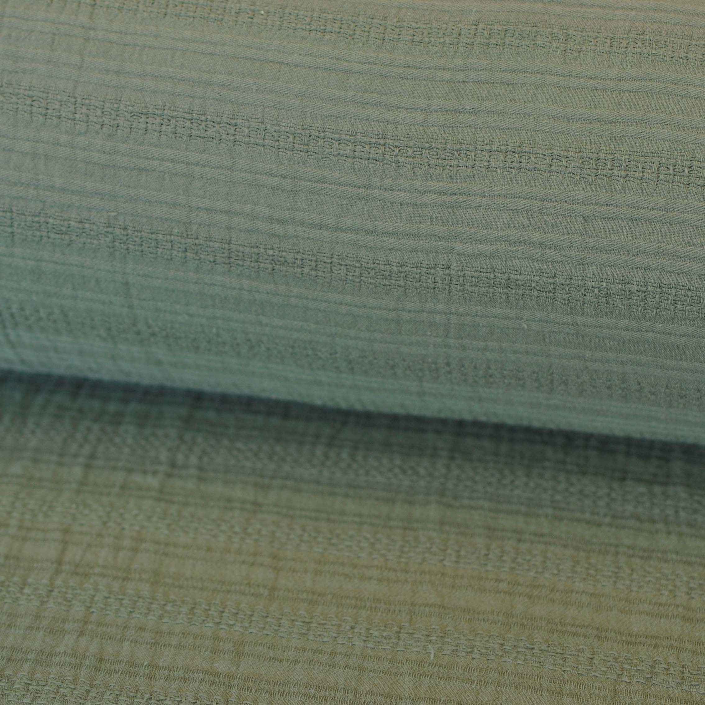 Cotton Textured Stripes in Sage - Image 2