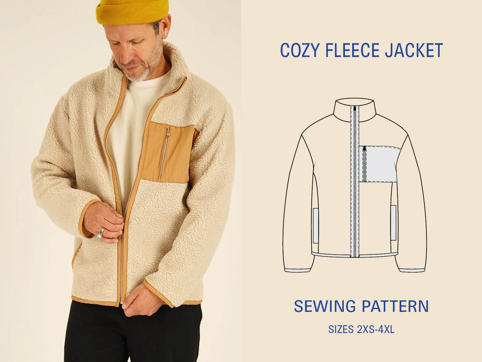 Wardrobe By Me Cozy Fleece Jacket - 2XS-4XL - PDF Pattern - Image 3