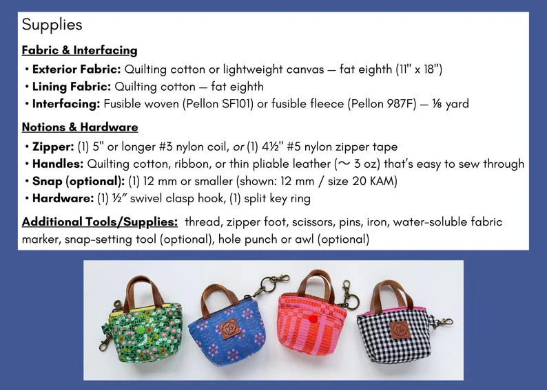 Craft Owl Handmade Tiny Tote Bag Pattern - Image 4