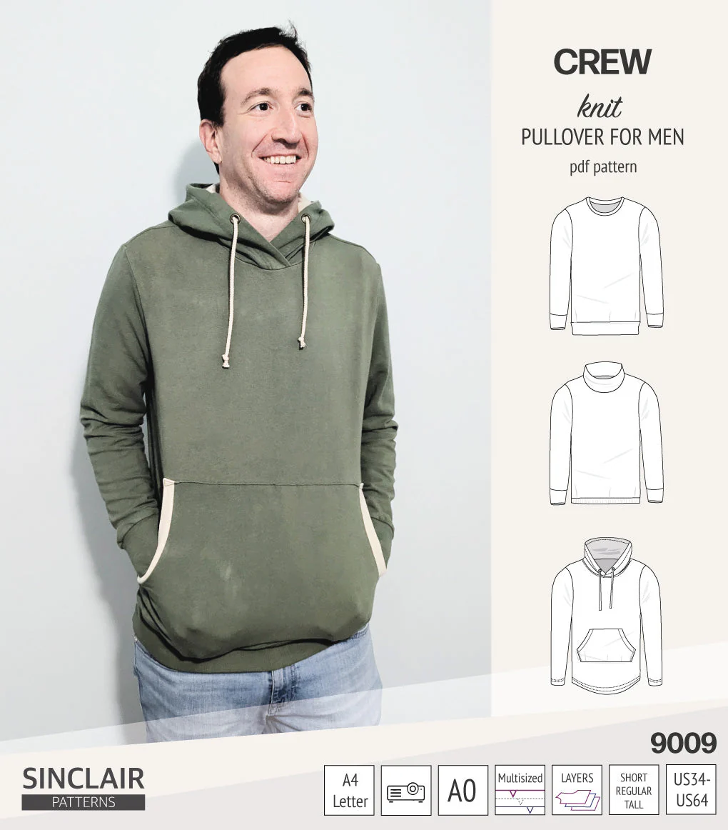 Sinclair Patterns Crew Pullover - XS-5XL - PDF Pattern - Image 11