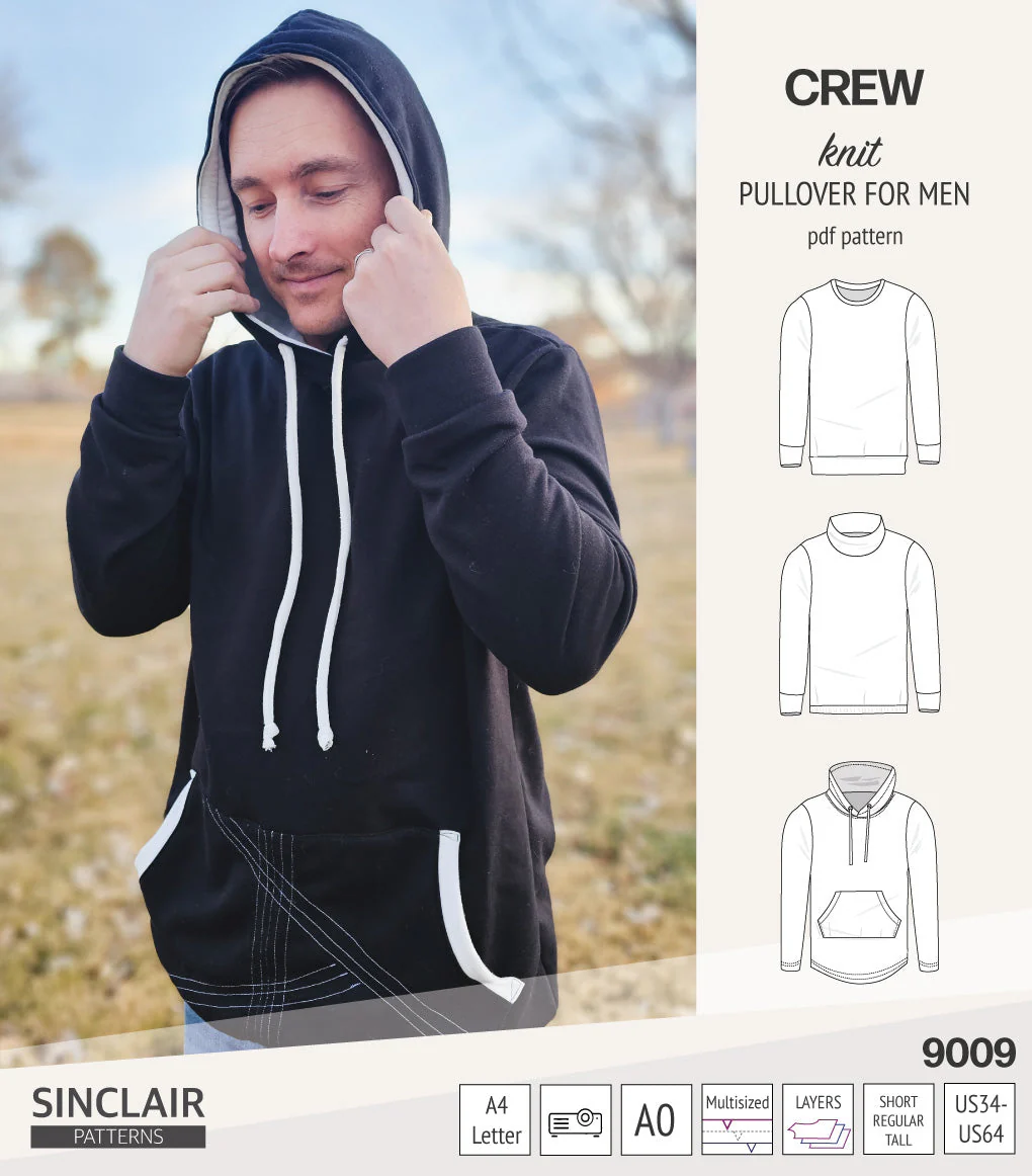 Sinclair Patterns Crew Pullover - XS-5XL - PDF Pattern - Image 12