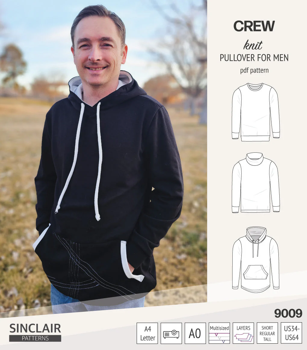 Sinclair Patterns Crew Pullover - XS-5XL - PDF Pattern - Image 13
