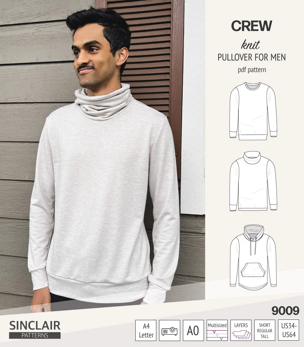 Sinclair Patterns Crew Pullover - XS-5XL - PDF Pattern - Image 15