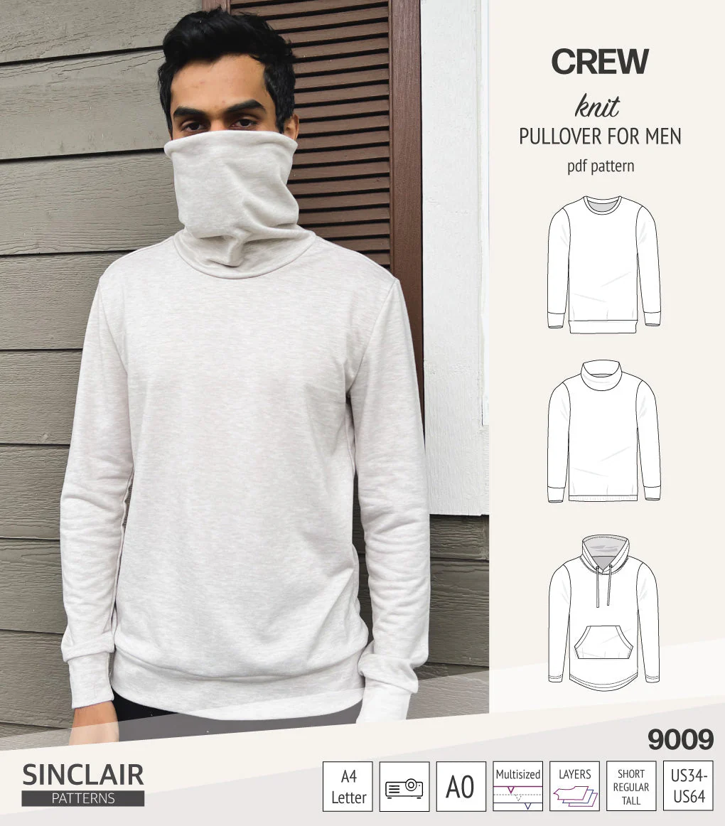 Sinclair Patterns Crew Pullover - XS-5XL - PDF Pattern - Image 16