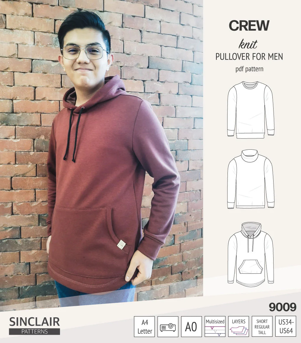Sinclair Patterns Crew Pullover - XS-5XL - PDF Pattern - Image 17