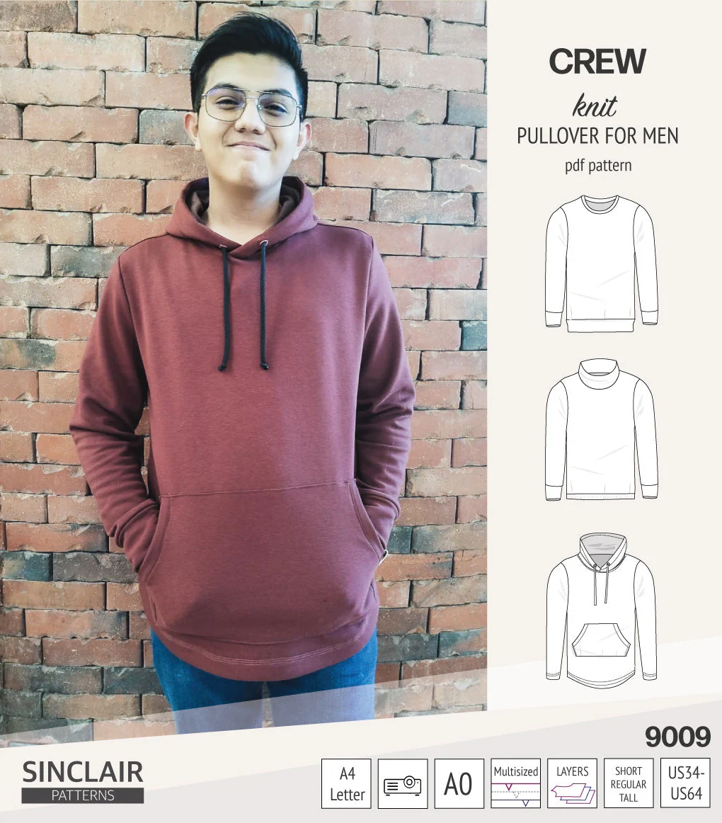 Sinclair Patterns Crew Pullover - XS-5XL - PDF Pattern - Image 18