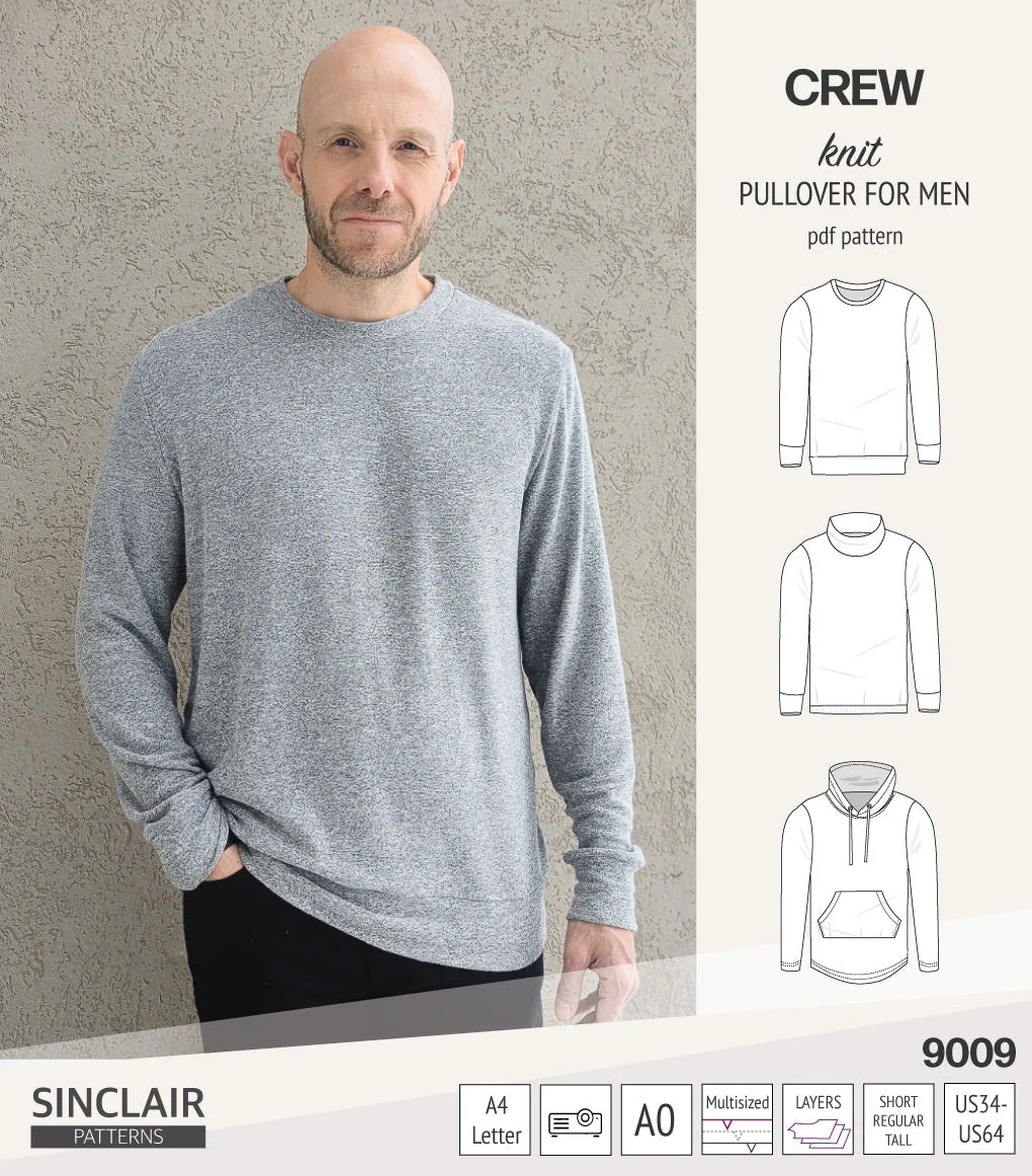 Sinclair Patterns Crew Pullover - XS-5XL - PDF Pattern - Image 2