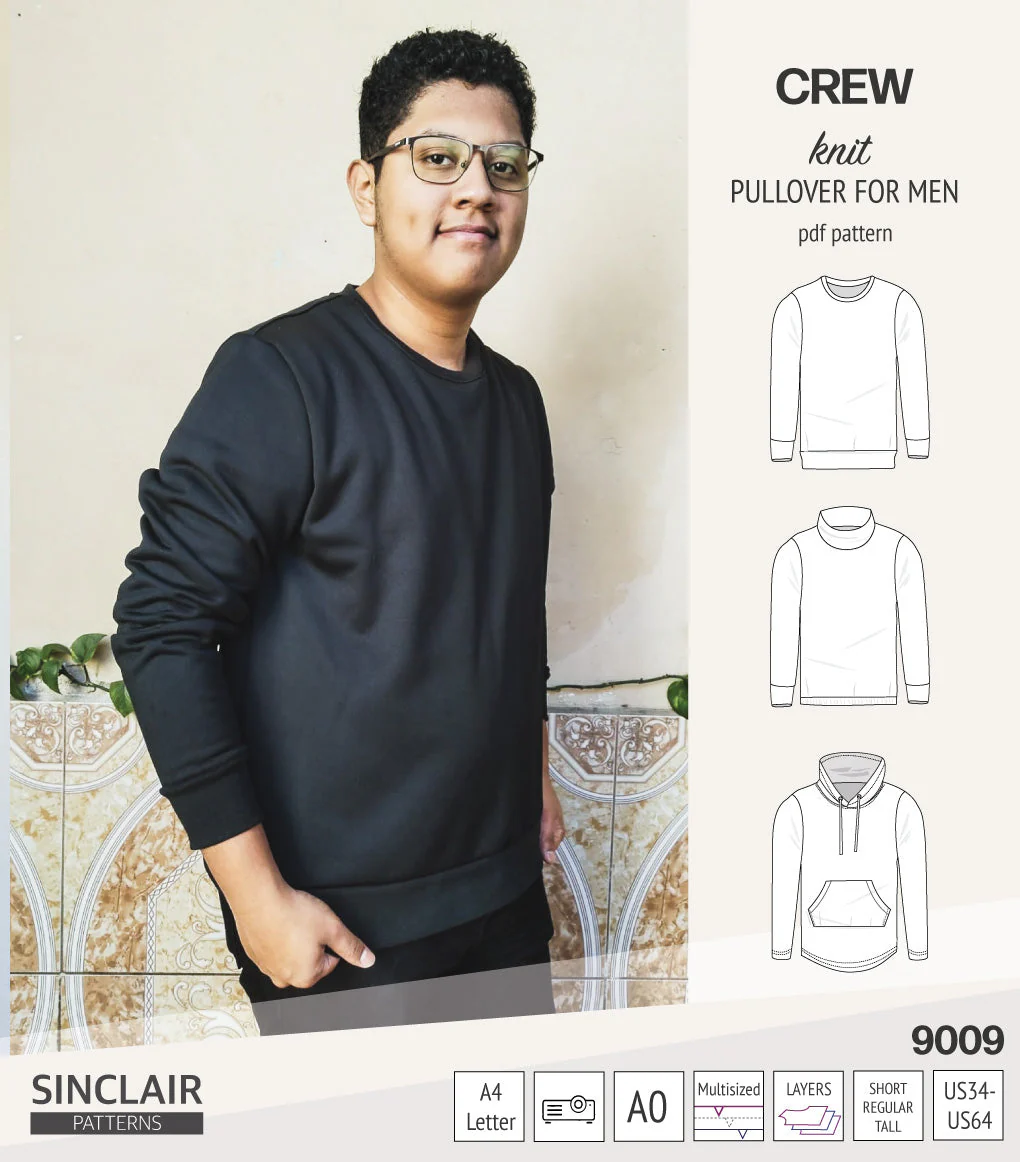 Sinclair Patterns Crew Pullover - XS-5XL - PDF Pattern - Image 20