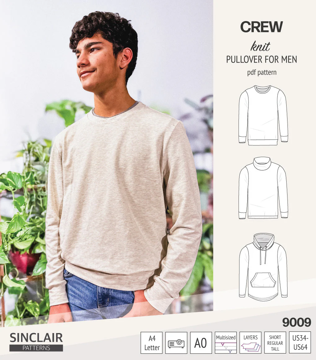 Sinclair Patterns Crew Pullover - XS-5XL - PDF Pattern - Image 21