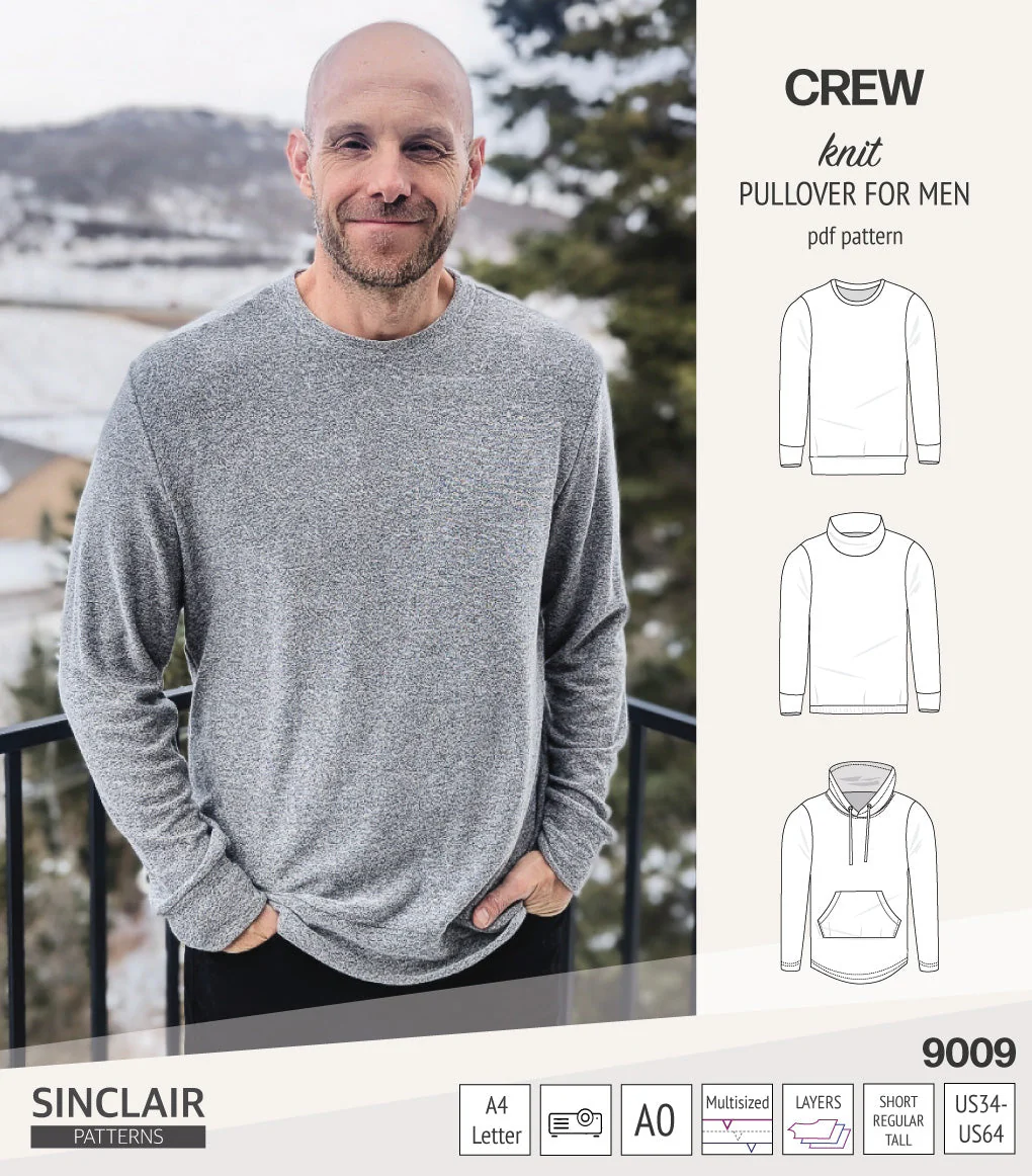 Sinclair Patterns Crew Pullover - XS-5XL - PDF Pattern - Image 22
