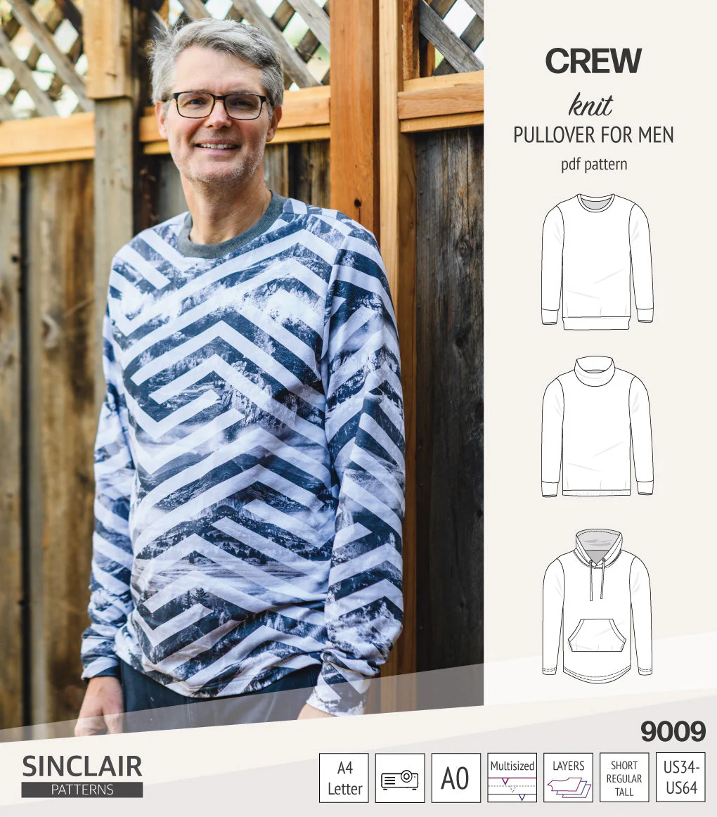 Sinclair Patterns Crew Pullover - XS-5XL - PDF Pattern - Image 23