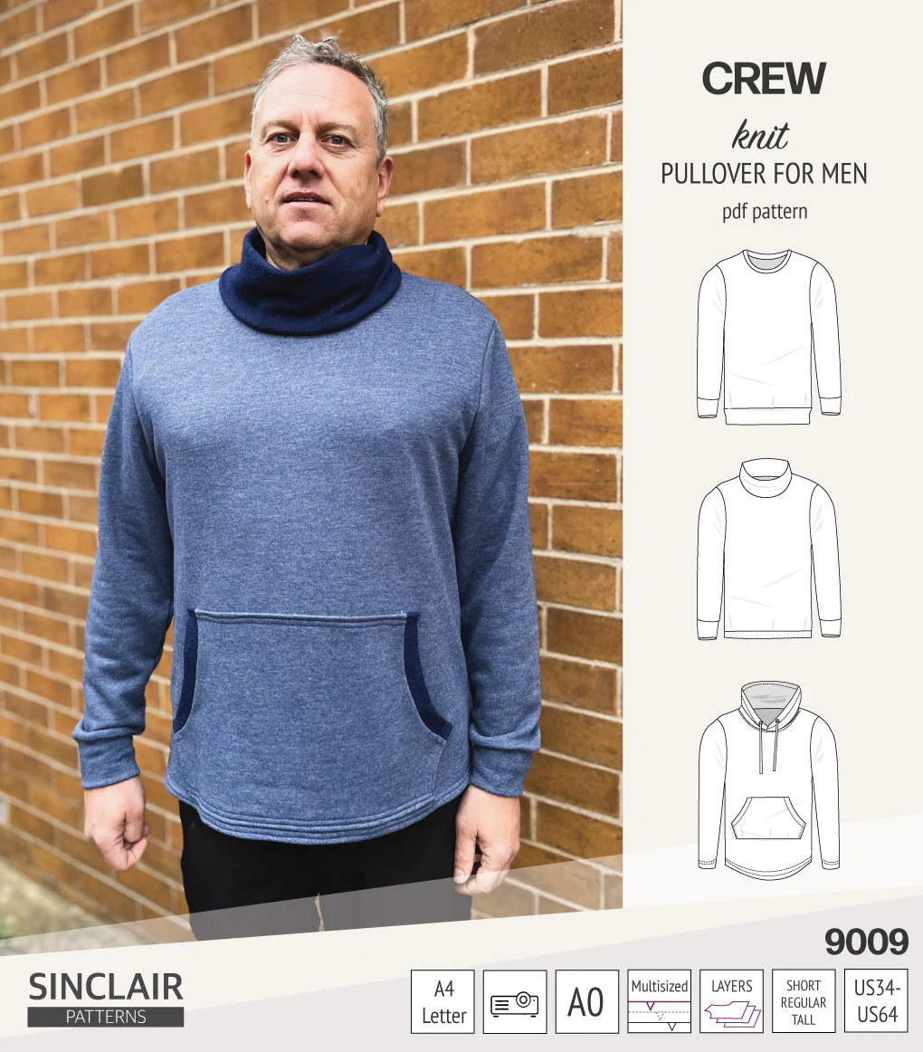 Sinclair Patterns Crew Pullover - XS-5XL - PDF Pattern - Image 24