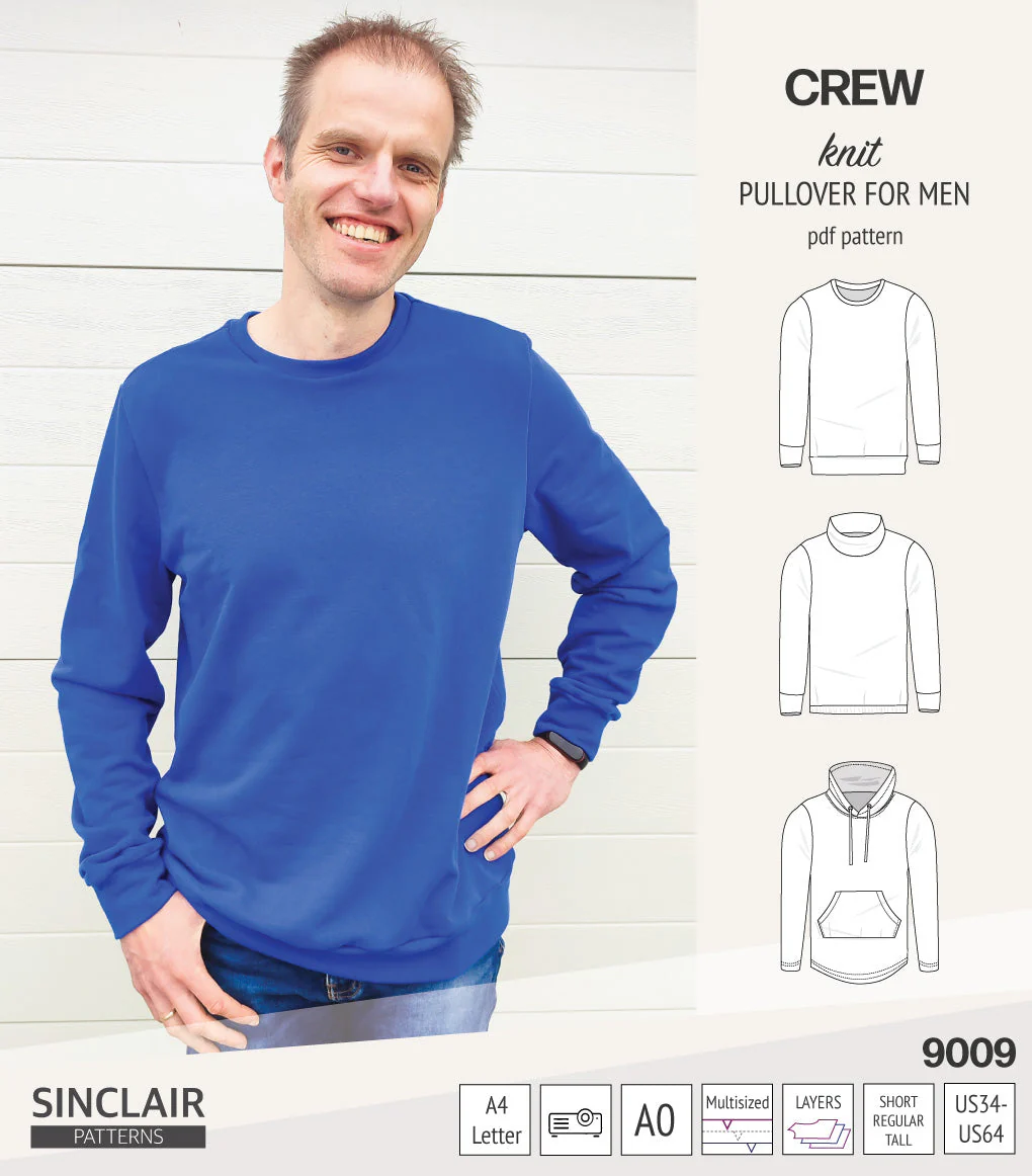 Sinclair Patterns Crew Pullover - XS-5XL - PDF Pattern - Image 25