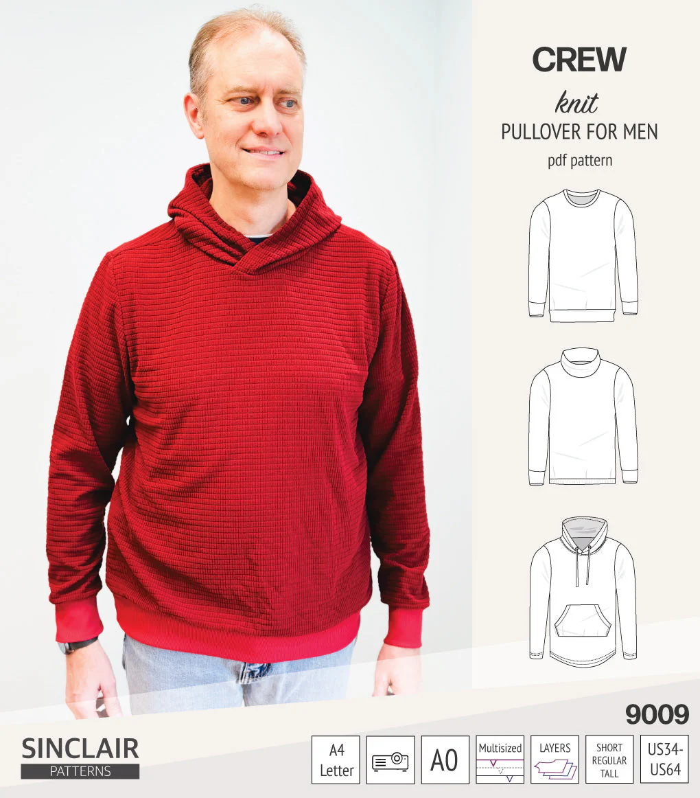 Sinclair Patterns Crew Pullover - XS-5XL - PDF Pattern - Image 3