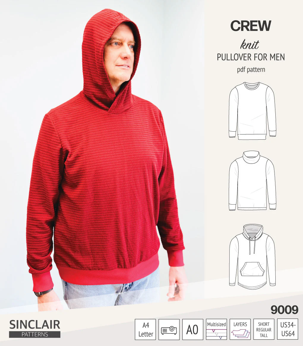 Sinclair Patterns Crew Pullover - XS-5XL - PDF Pattern - Image 4