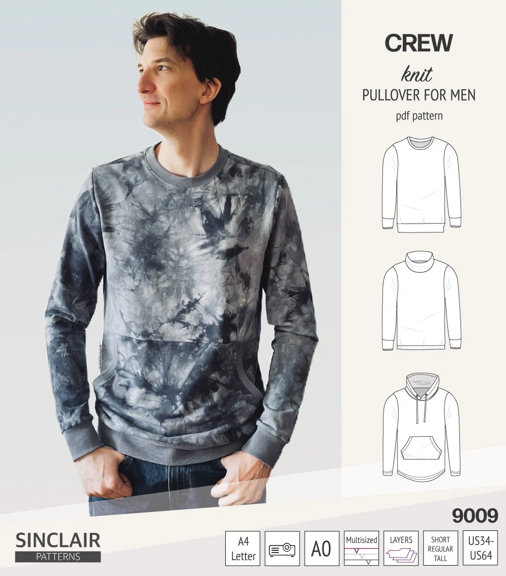 Sinclair Patterns Crew Pullover - XS-5XL - PDF Pattern - Image 5
