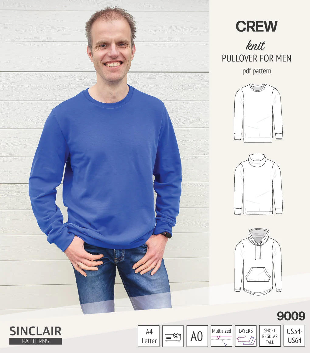 Sinclair Patterns Crew Pullover - XS-5XL - PDF Pattern - Image 6