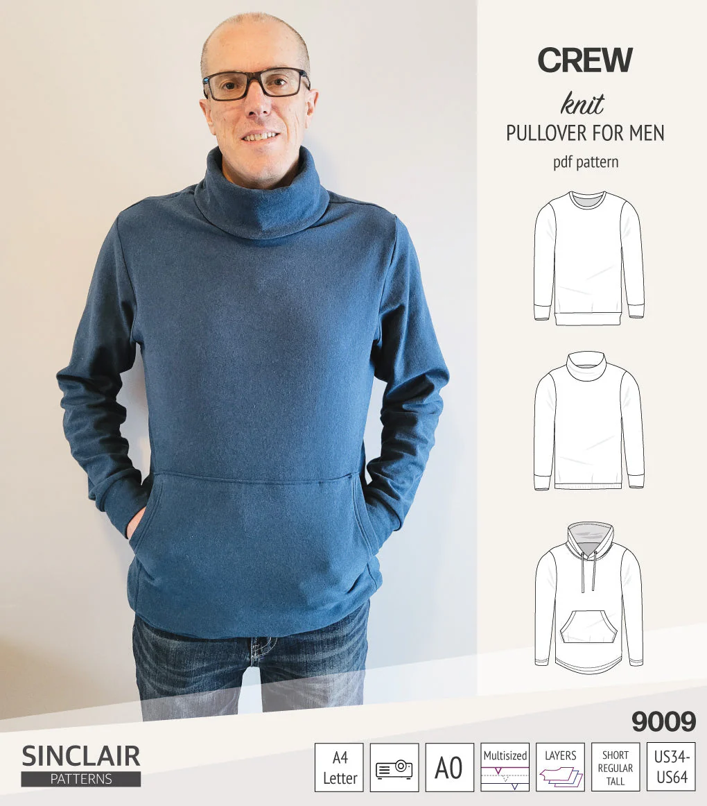Sinclair Patterns Crew Pullover - XS-5XL - PDF Pattern - Image 7
