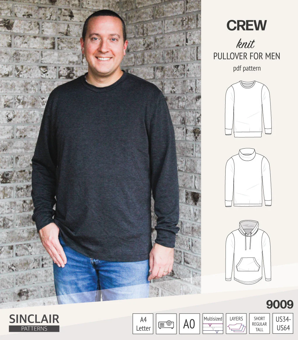 Sinclair Patterns Crew Pullover - XS-5XL - PDF Pattern - Image 8
