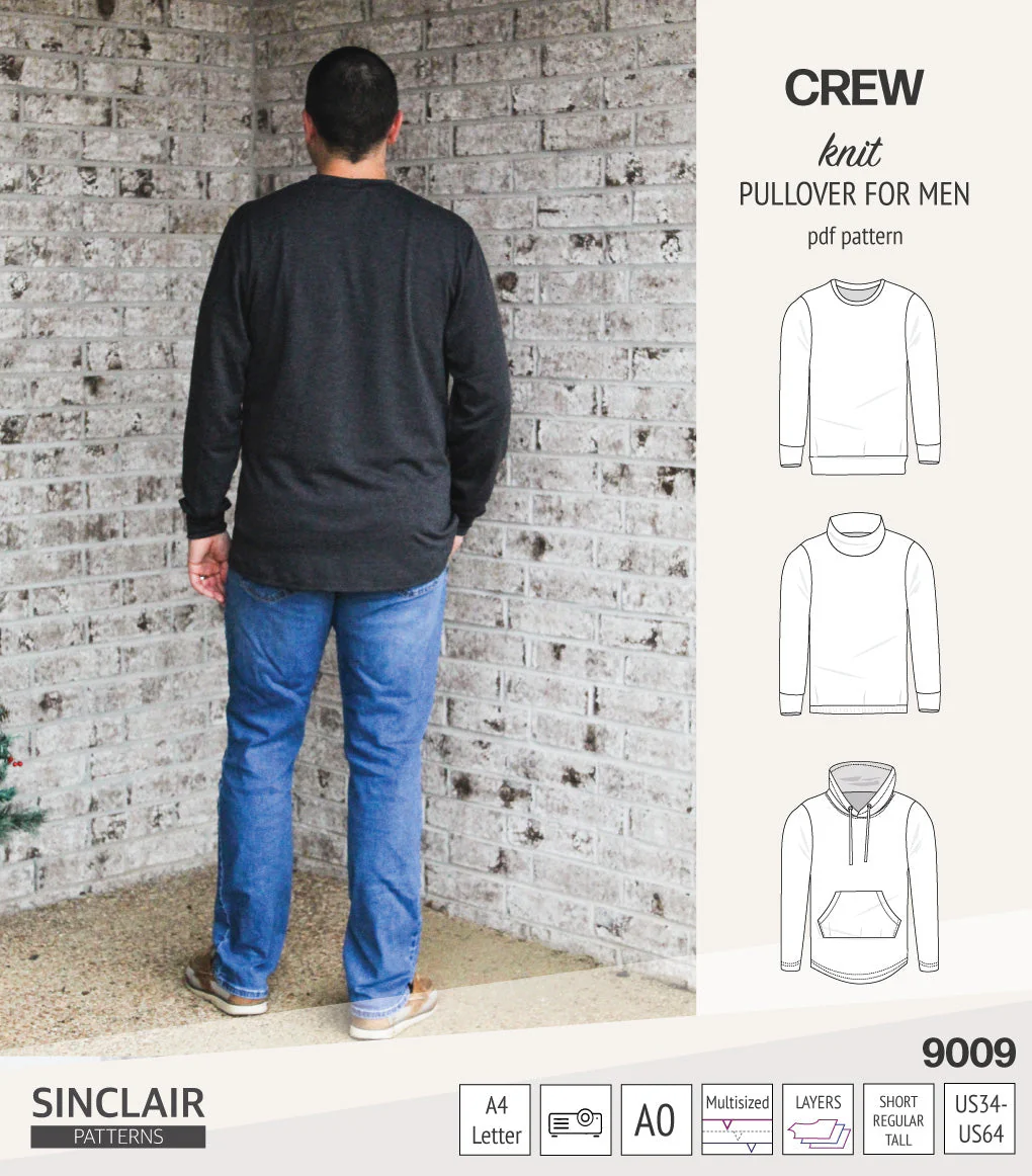 Sinclair Patterns Crew Pullover - XS-5XL - PDF Pattern - Image 9