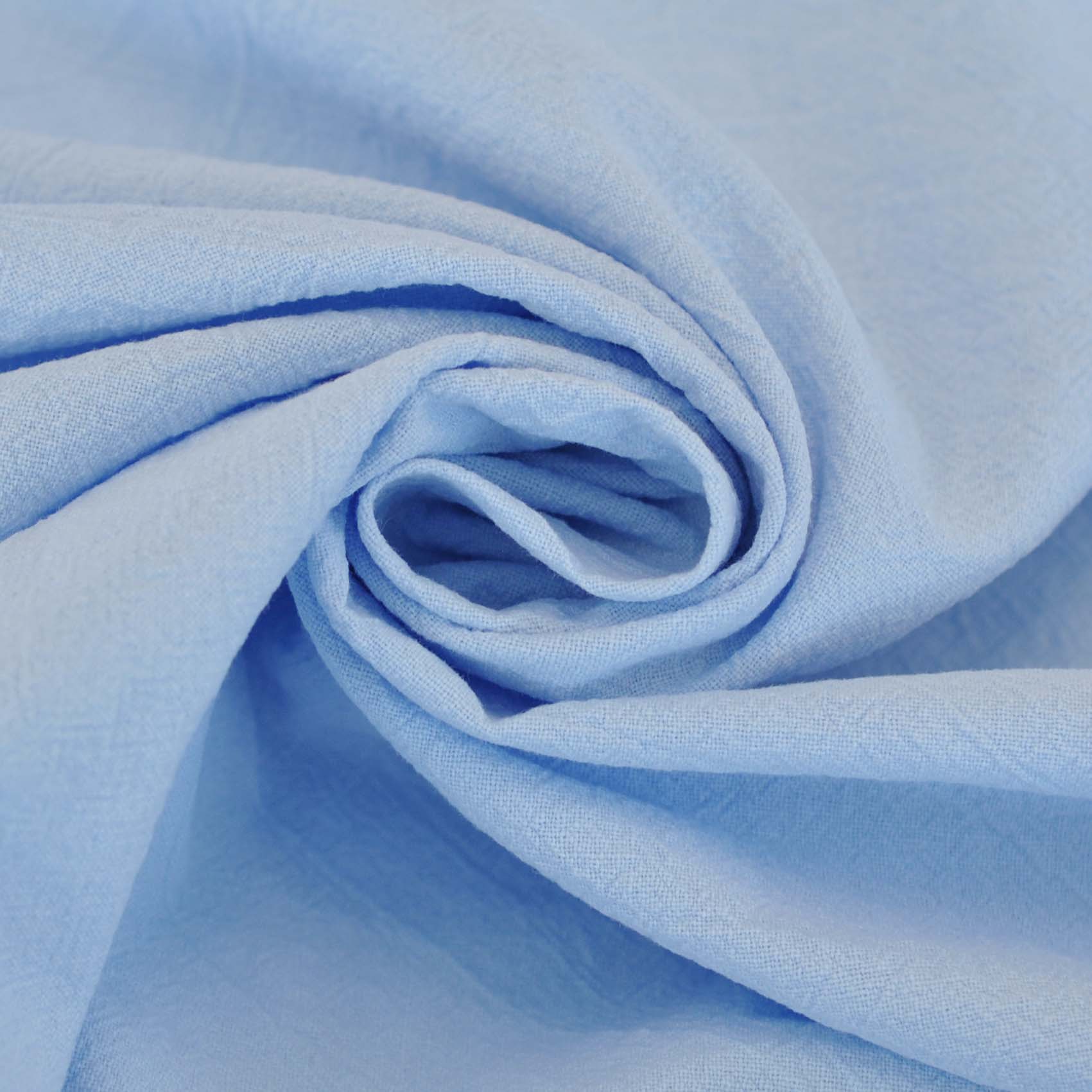 Crumpled Cotton Shirting II in Sky - Image 3
