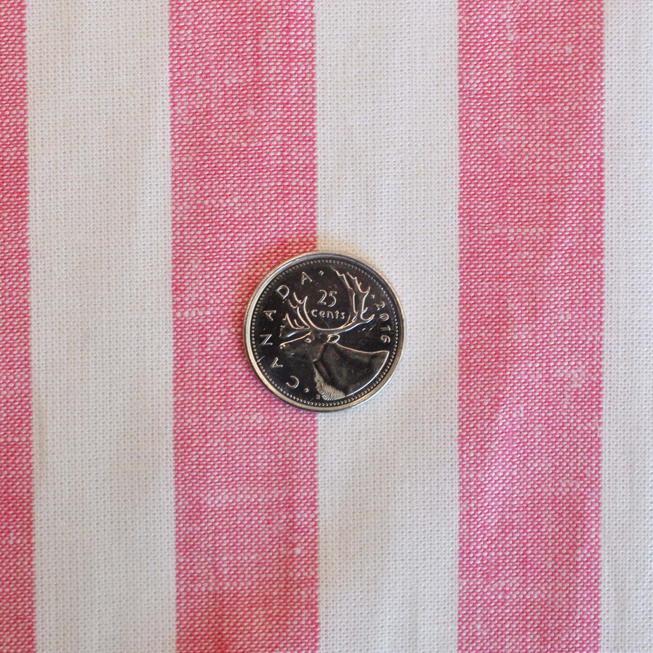 Deadstock Cotton/Linen Stripe in Red and White - Image 4