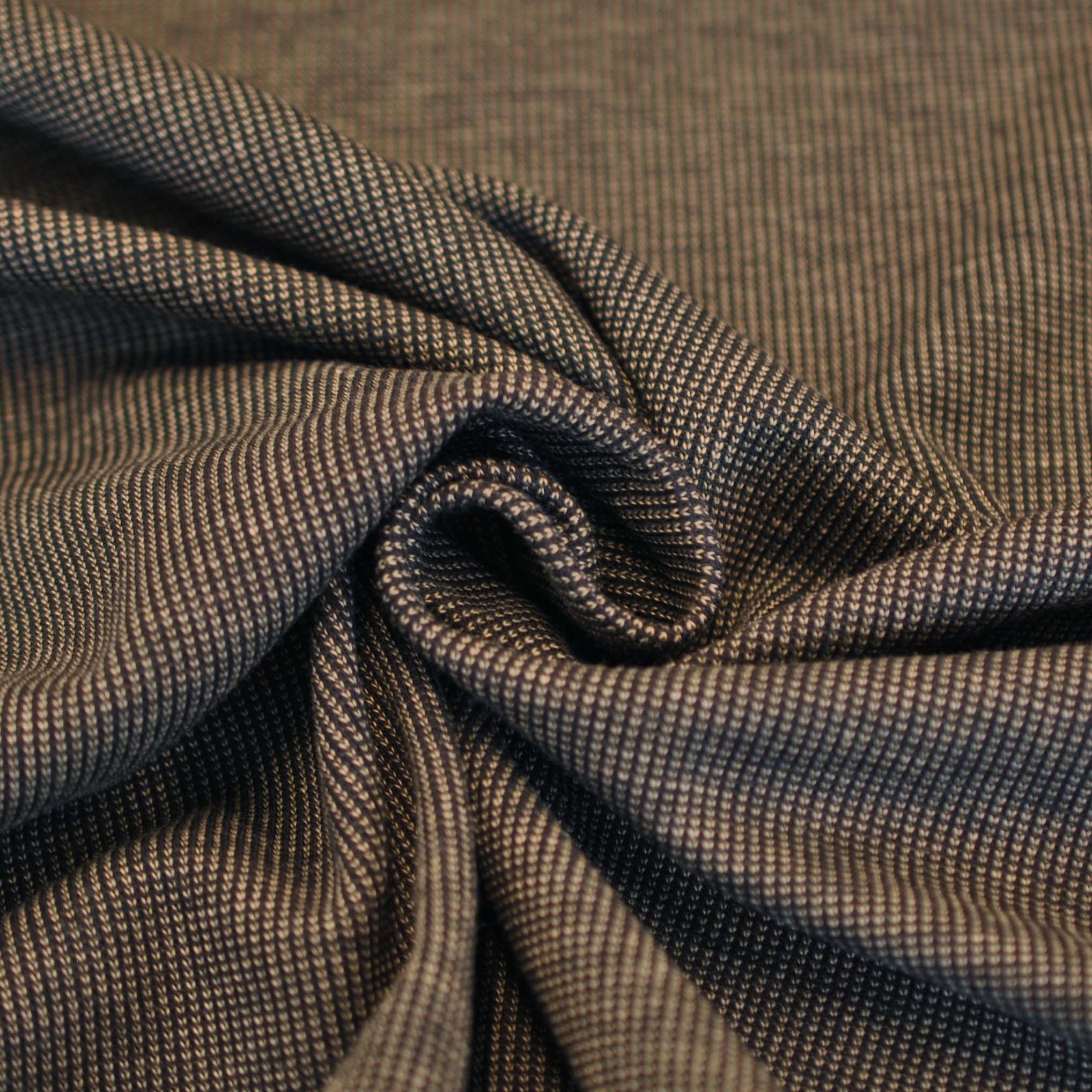 Deadstock Mini Herringbone Jacquard Knit in Black and Yellow - Image 3