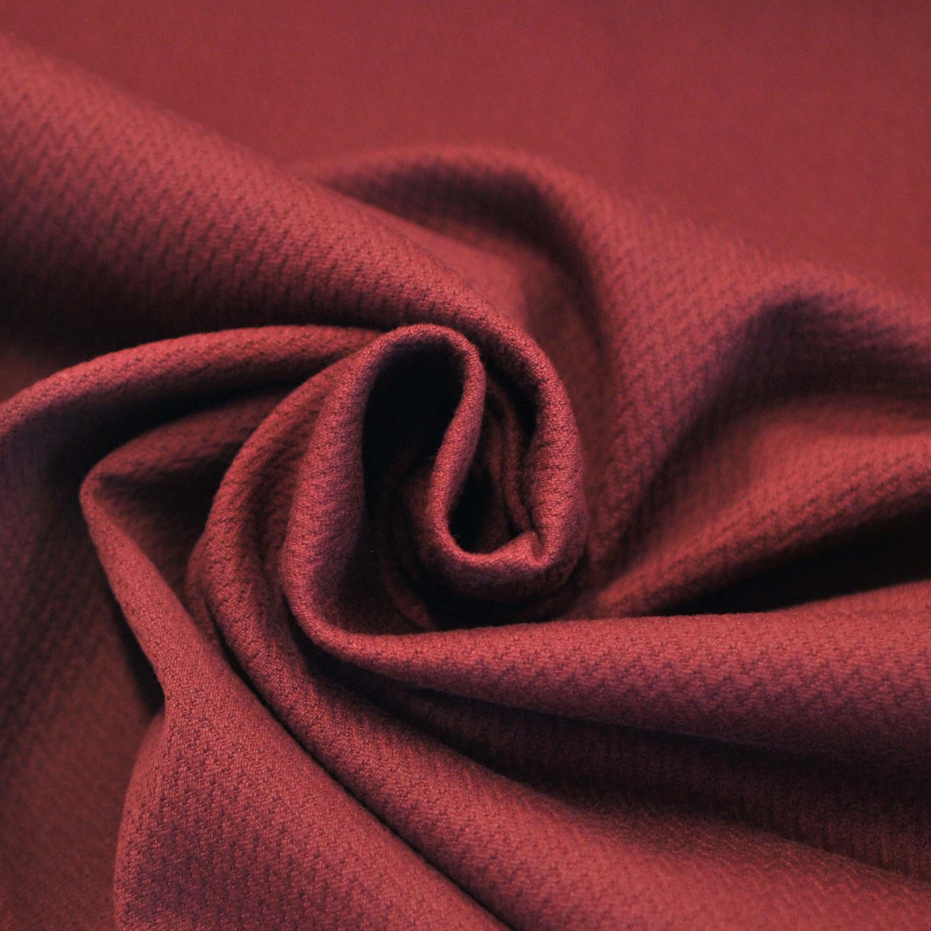 Deadstock Textured Jacquard Knit in Burgundy - Image 3