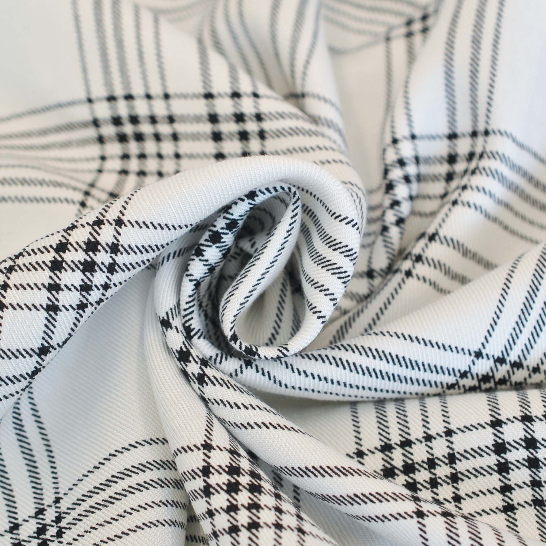 Deadstock Viscose Check in Black and White - Image 3