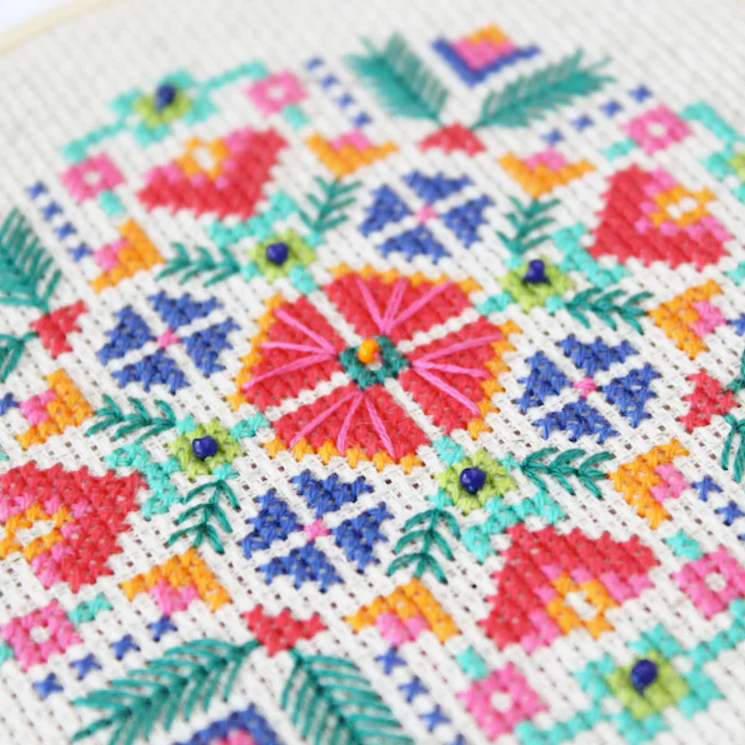 Diana Watters Handmade Scandinavian Meadow Cross Stitch Kit - Image 3