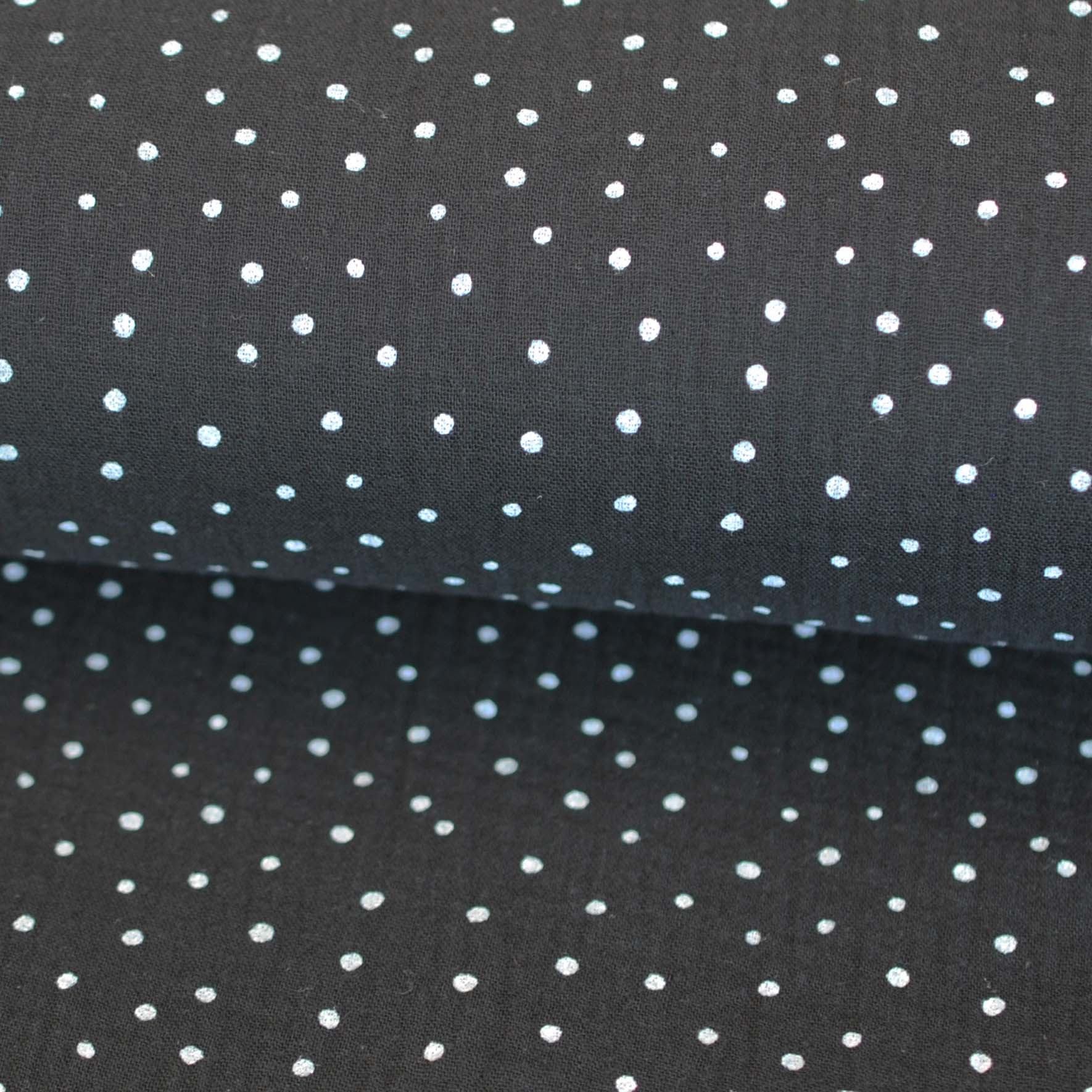 Double Gauze Little Dots in Black - Image 2