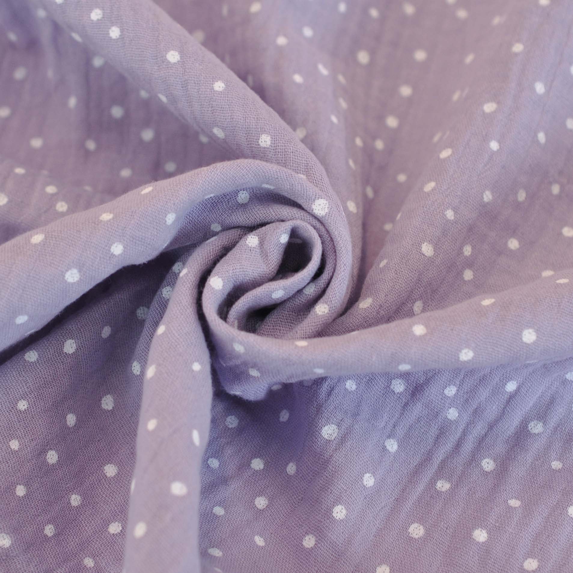 Double Gauze Little Dots in Old Mauve - Image 3