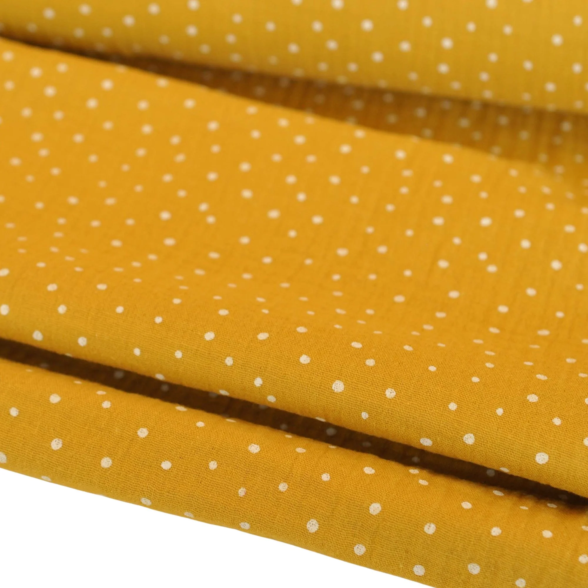 Double Gauze Little Dots in Ochre