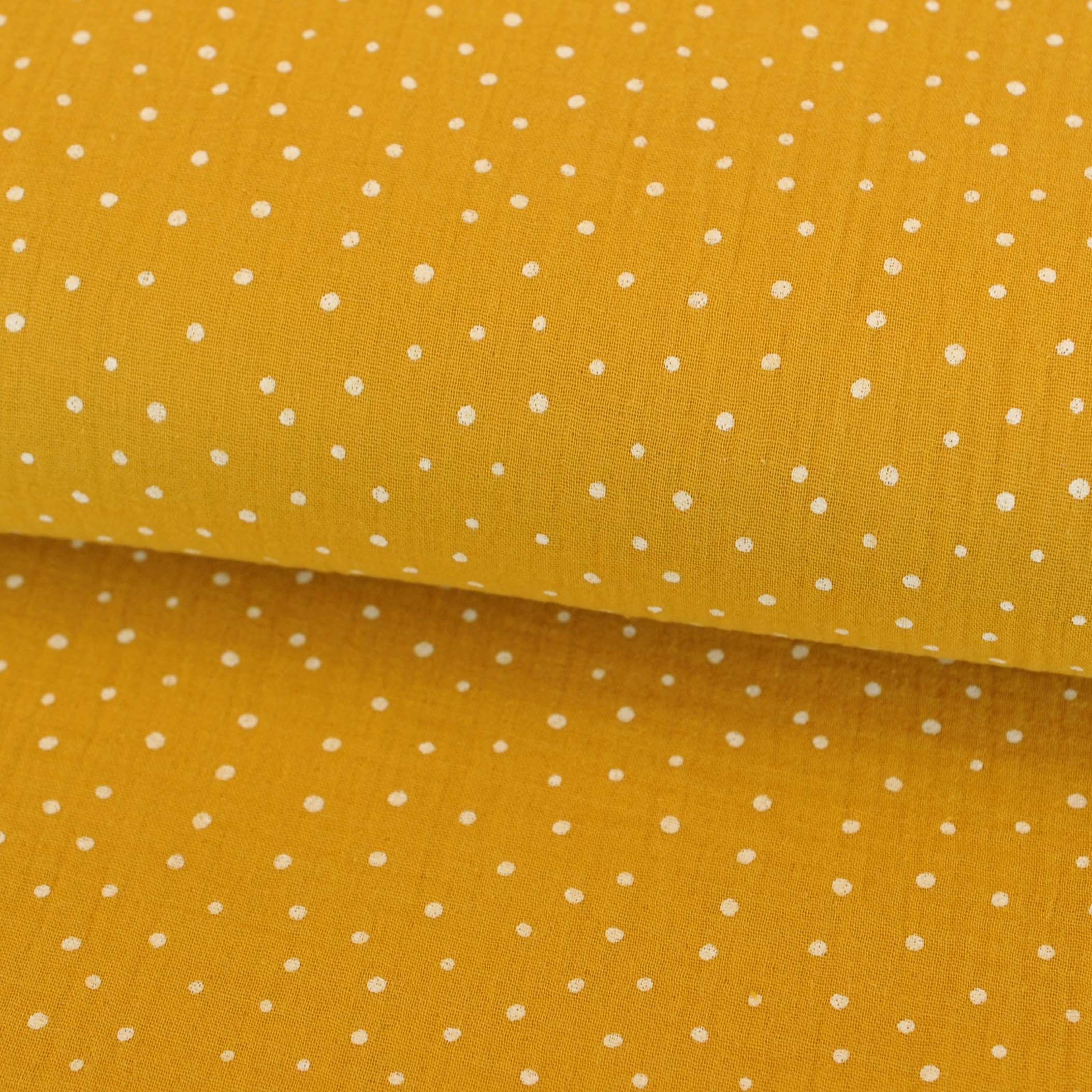 Double Gauze Little Dots in Ochre - Image 2