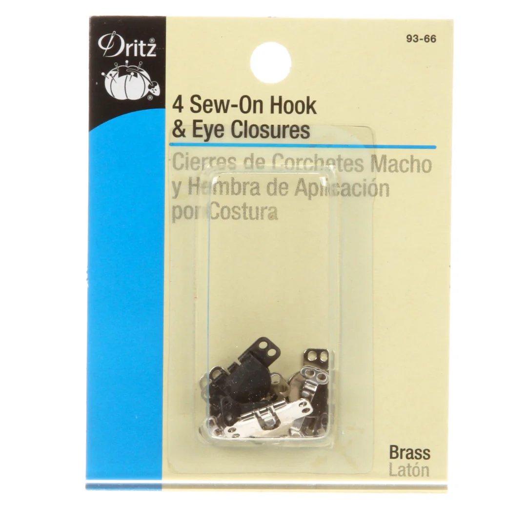 Dritz Sew On Hook & Eye Closures Pant/Skirt Assorted Set of 4