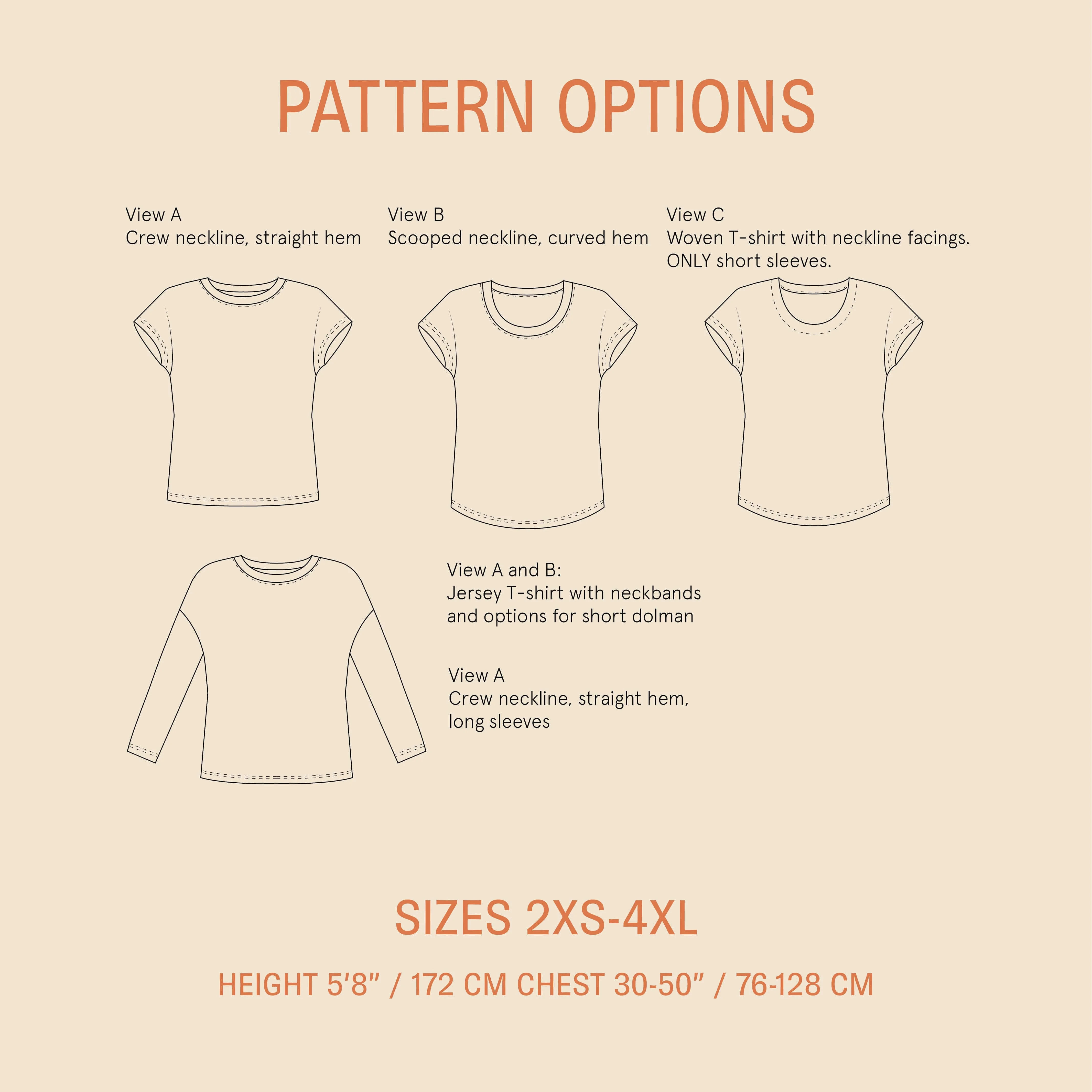 Wardrobe By Me Easy T-Shirt - 2XS - 4XL - PDF Pattern - Image 2