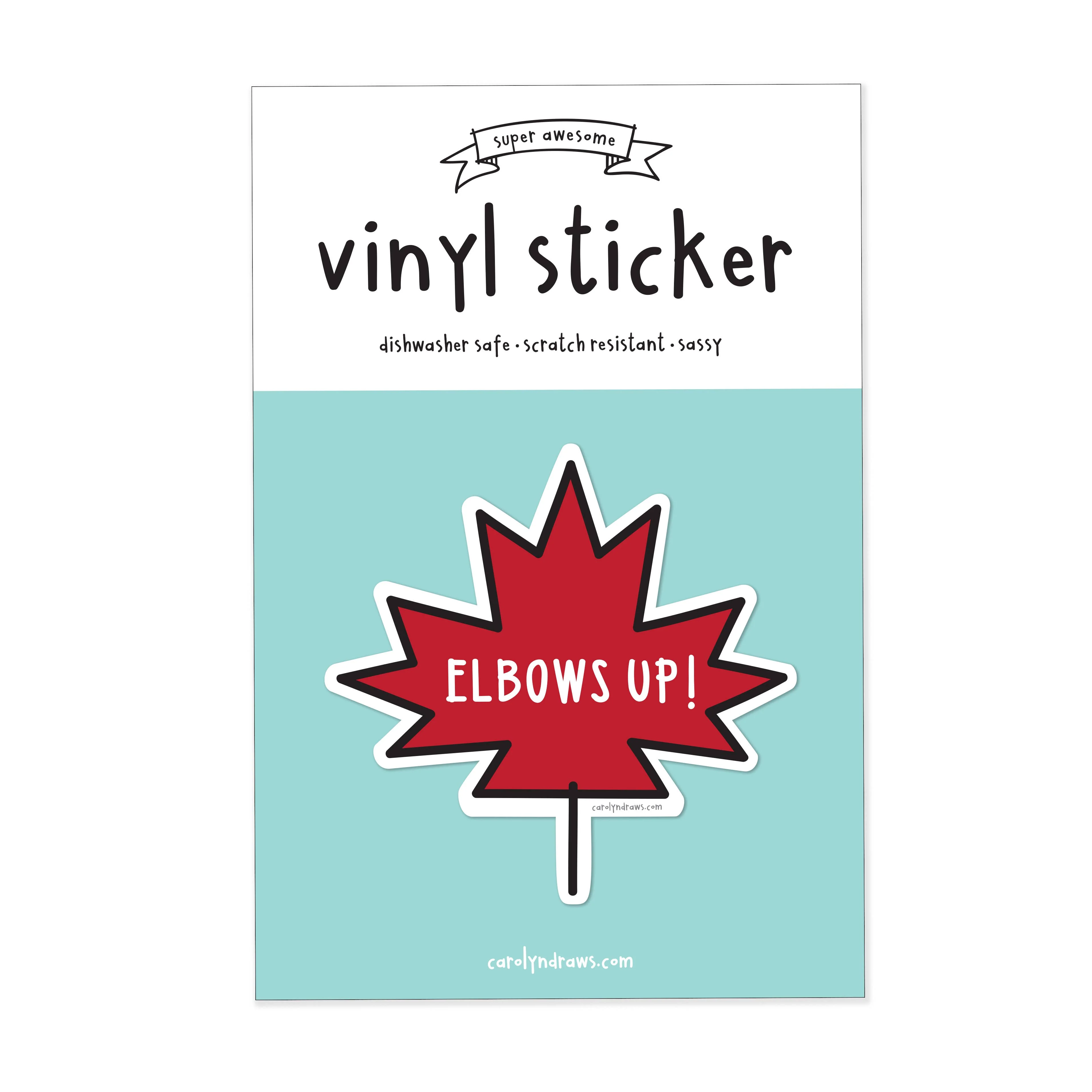 Elbows Up Canada Vinyl Sticker - Image 2