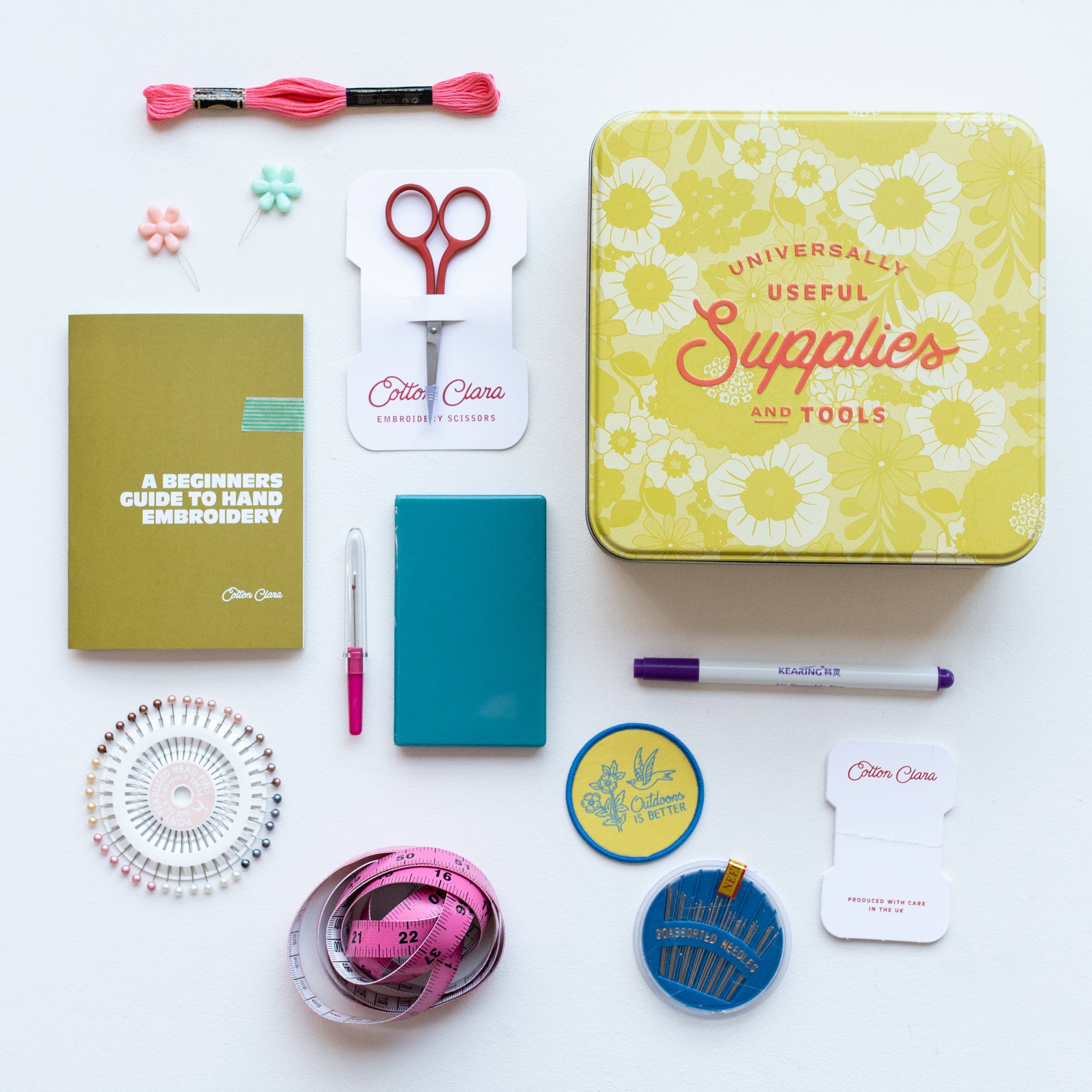 Cotton Clara Embroidery Starter Kit Sewing Tin - Image 3