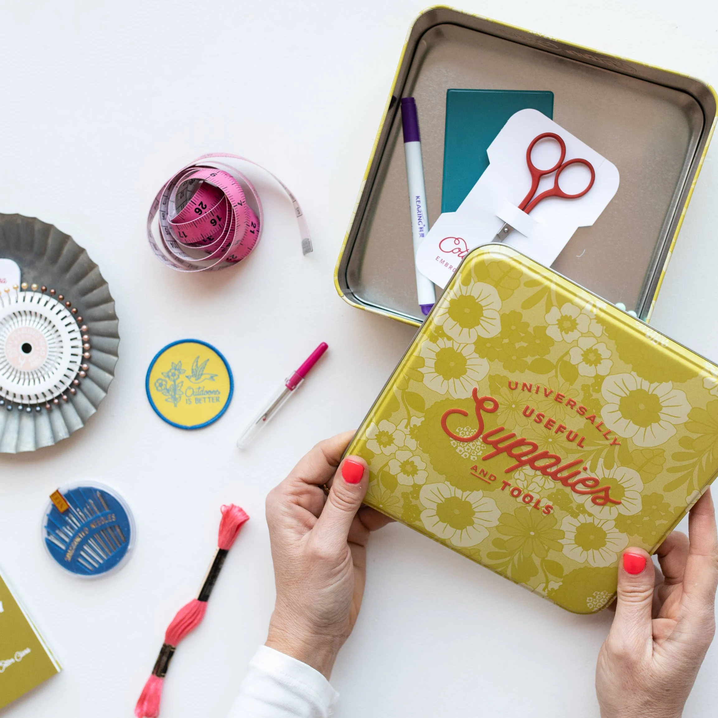 Cotton Clara Embroidery Starter Kit Sewing Tin - Image 4
