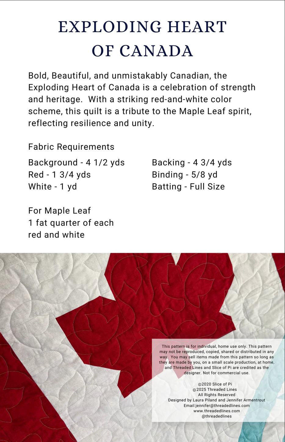 Exploding Heart of Canada Quilt Pattern - Image 3