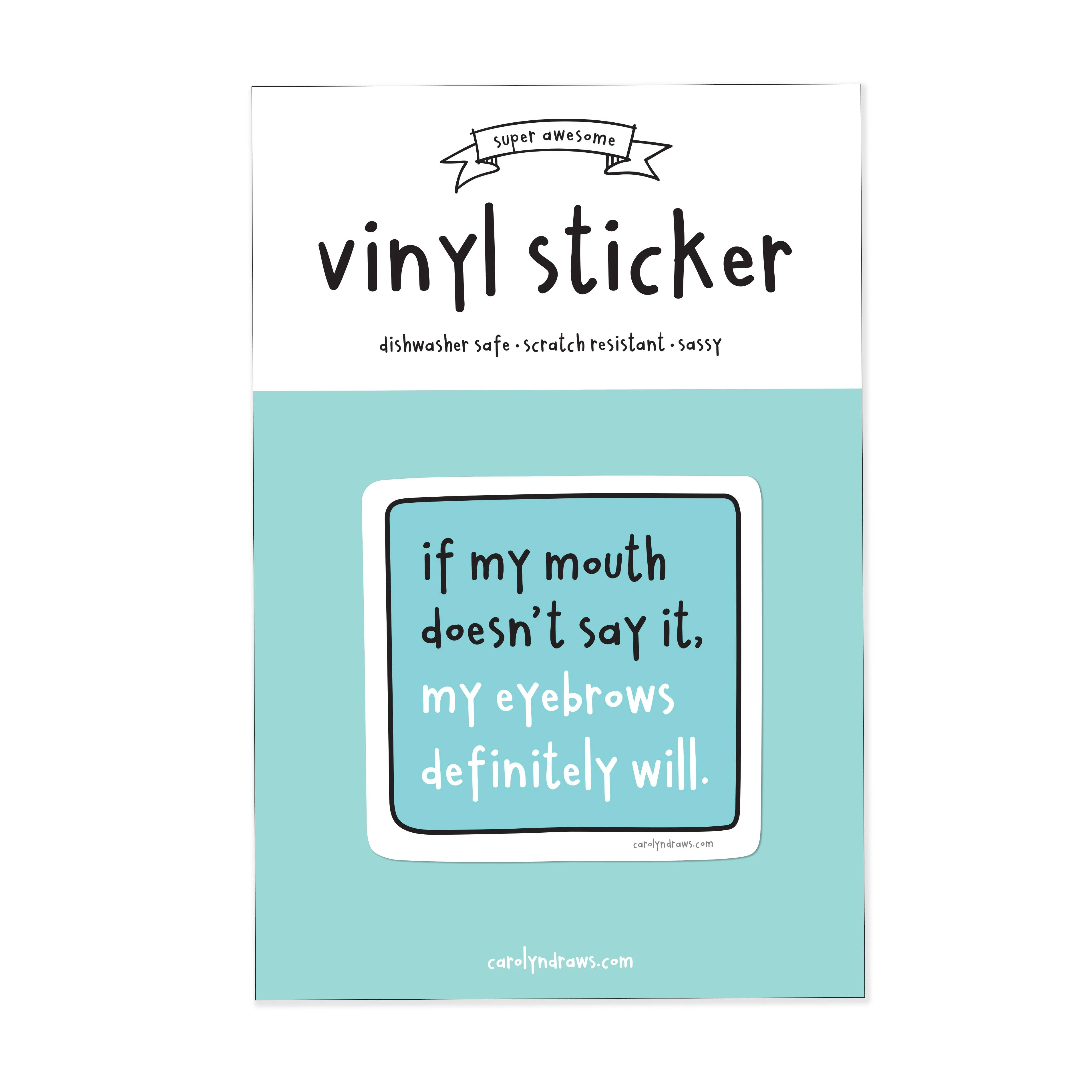 Eyebrows Vinyl Sticker - Image 2