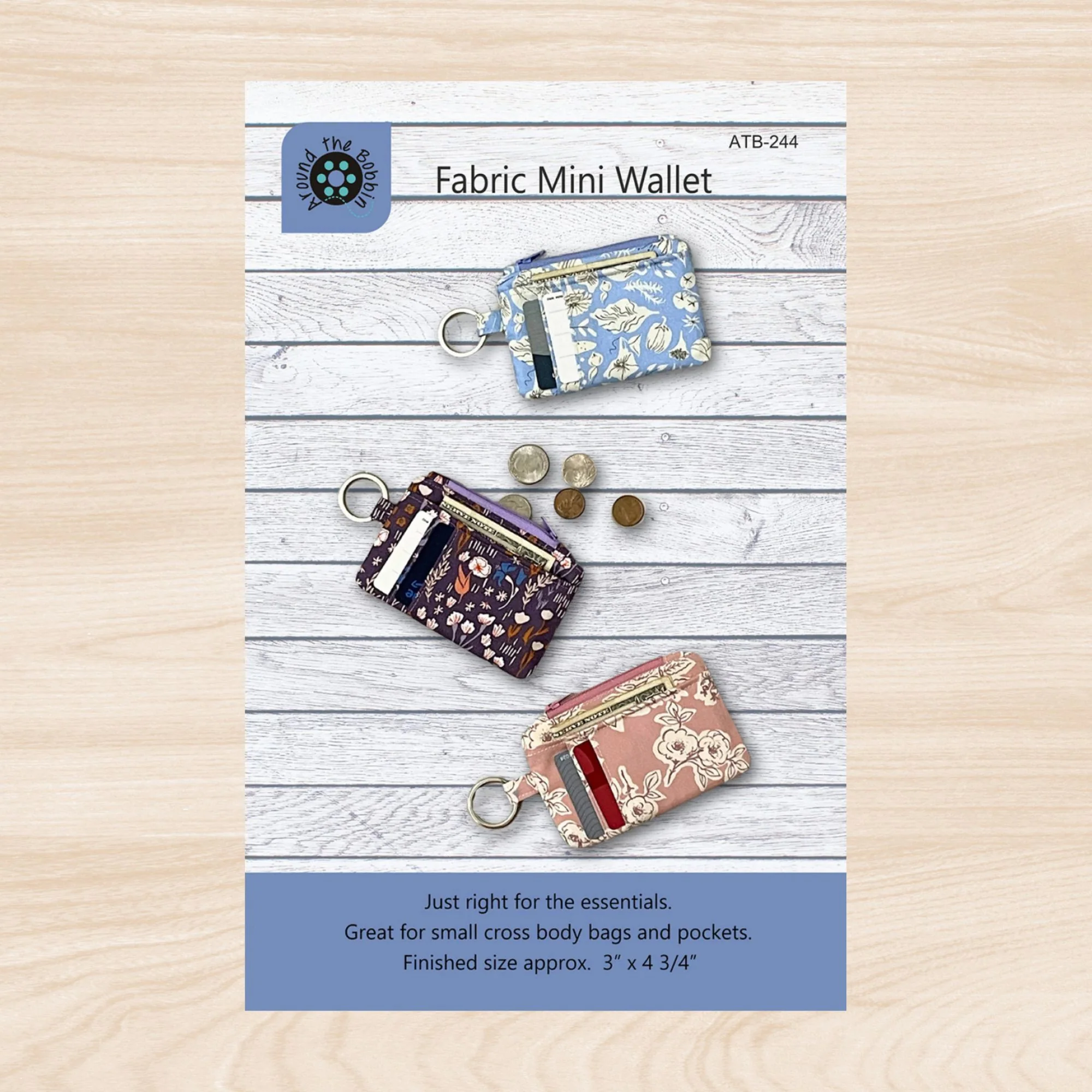 Around the Bobbin Fabric Mini Wallet
