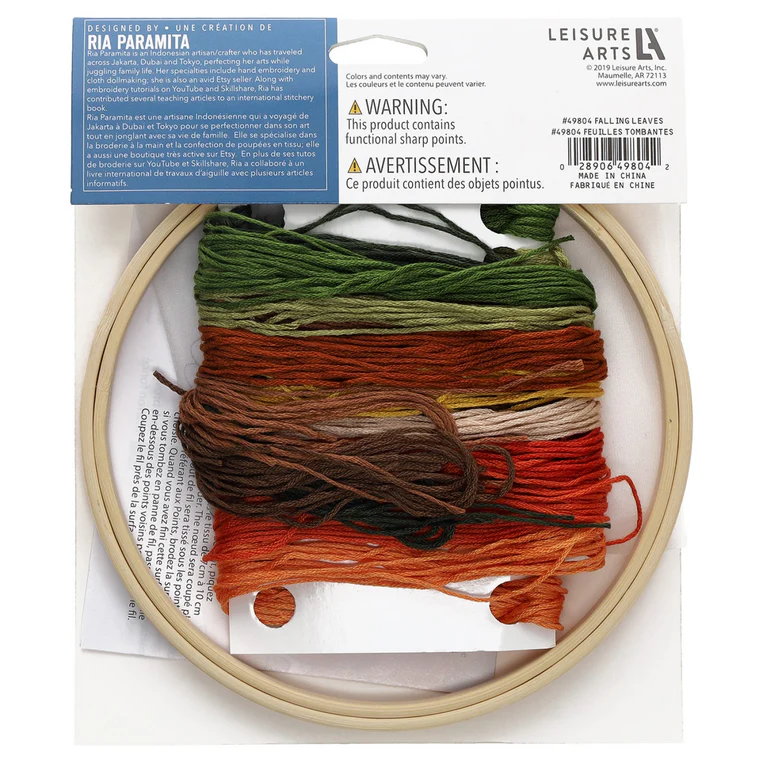 Falling Leaves 6" Embroidery Kit - Image 5