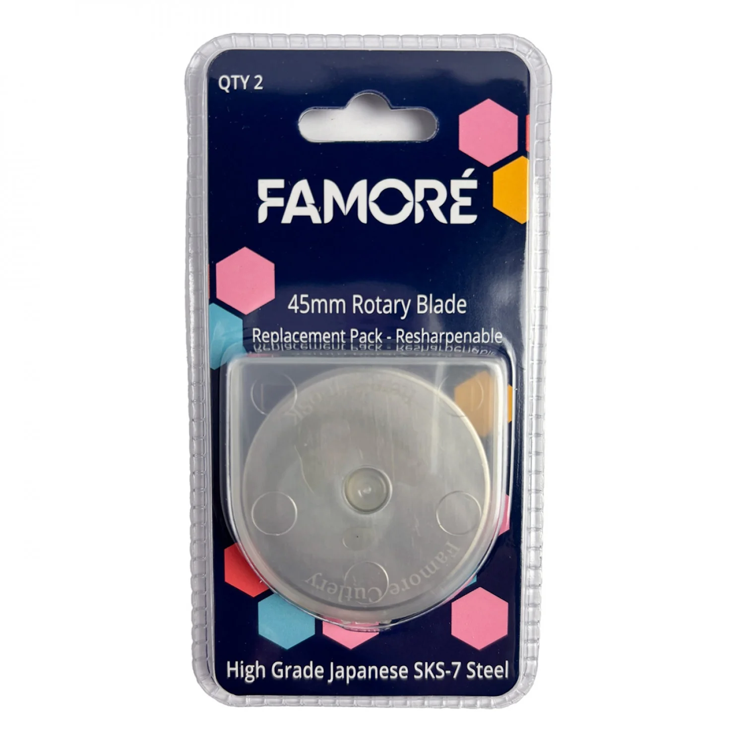 Famore Japanese Steel 45mm Rotary Blade 2 Pack