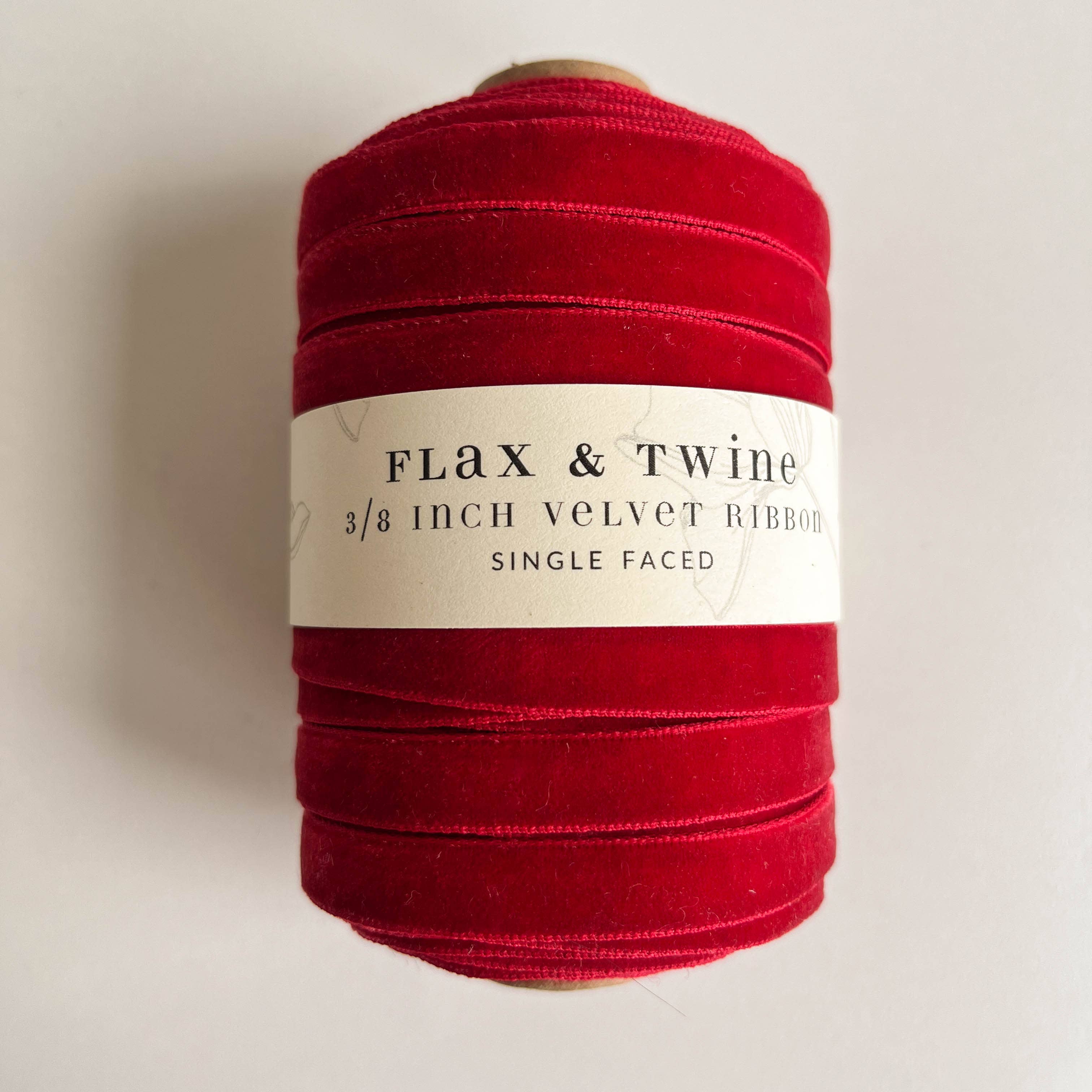 Flax & Twine 3/8" Velvet Ribbon 30yd Roll - Image 3