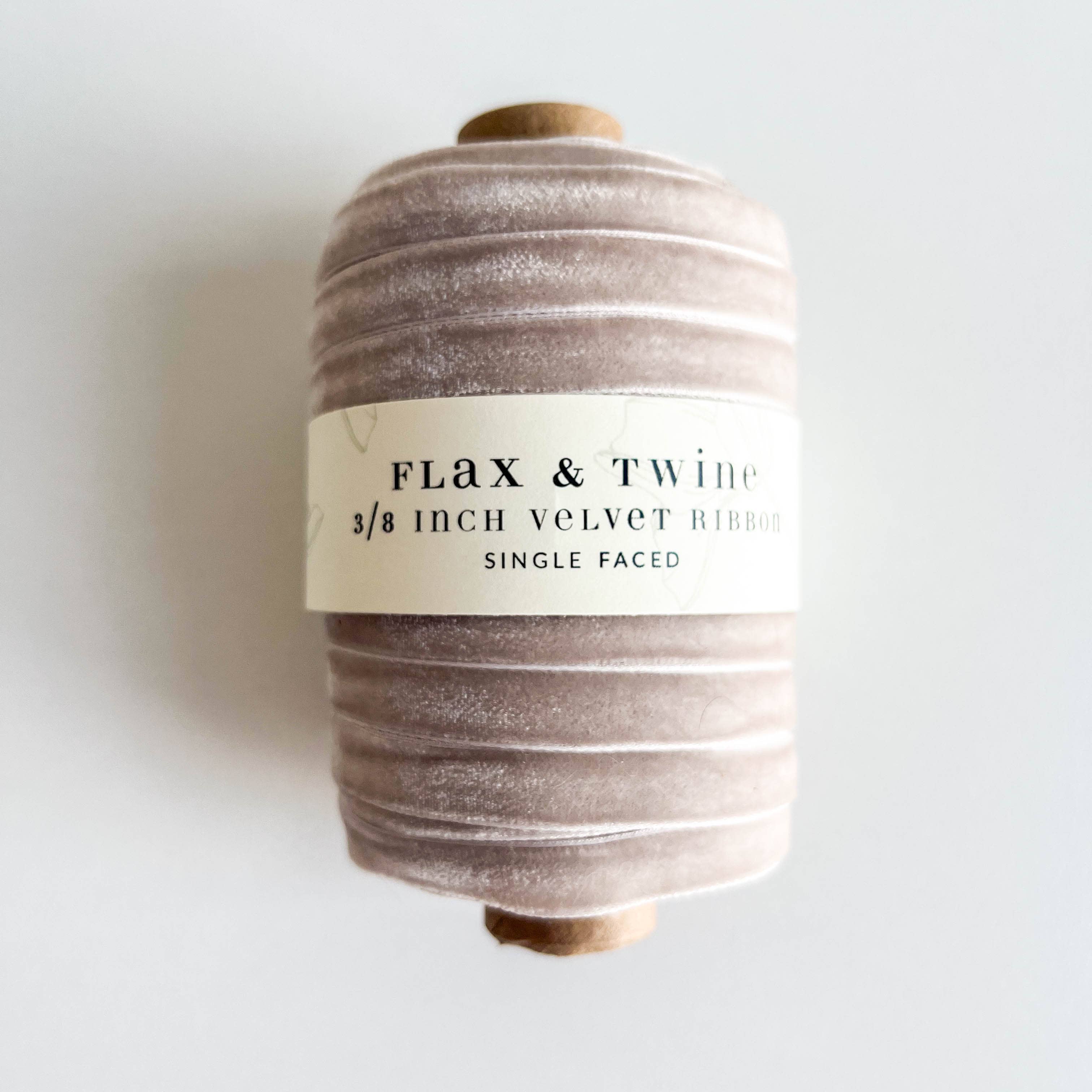Flax & Twine 3/8" Velvet Ribbon 30yd Roll - Image 4