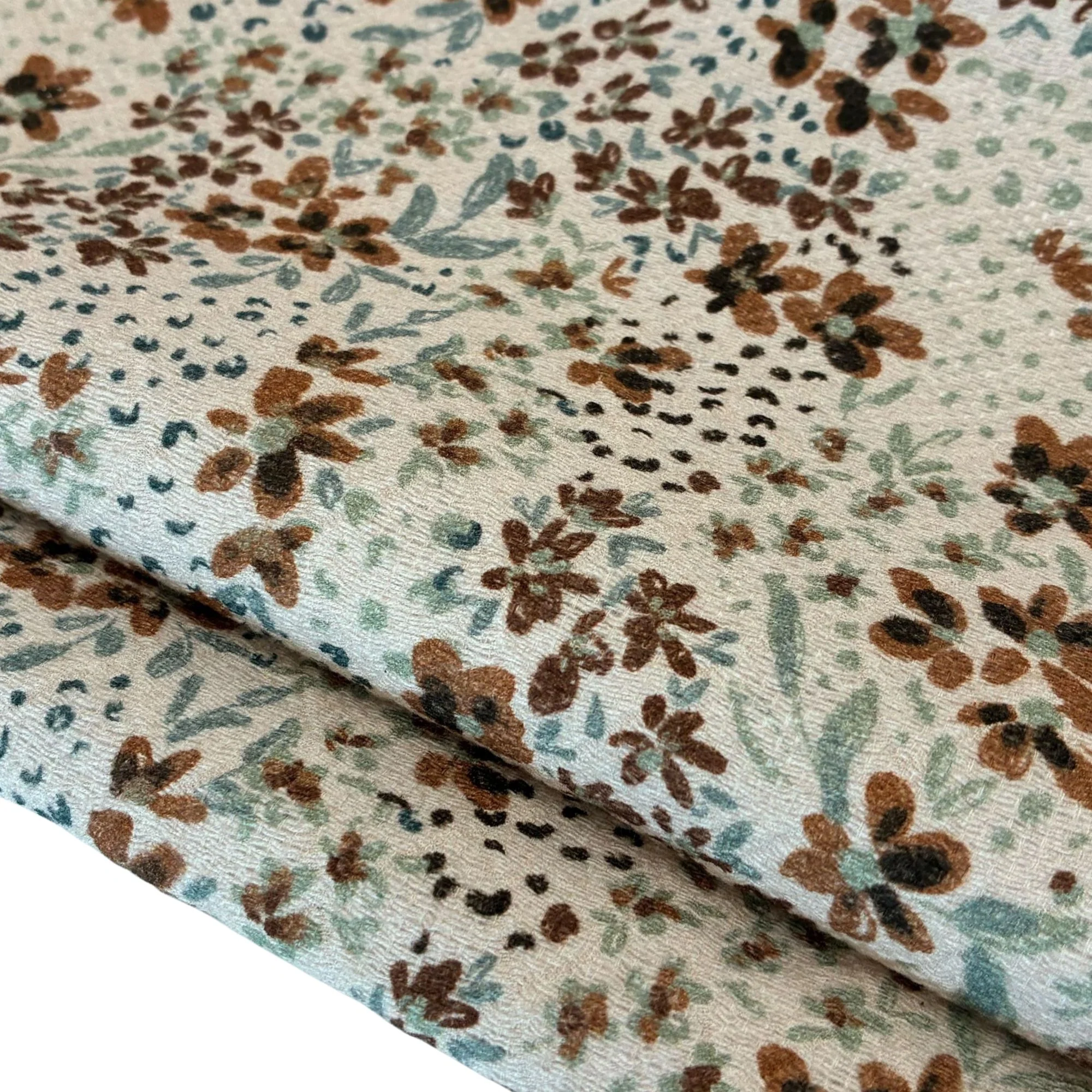 Floral Cotton Jacquard in Cream and Sage