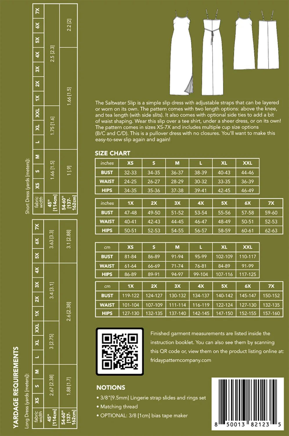 Friday Pattern Saltwater Slip Dress Pattern XS - 7X - Image 3