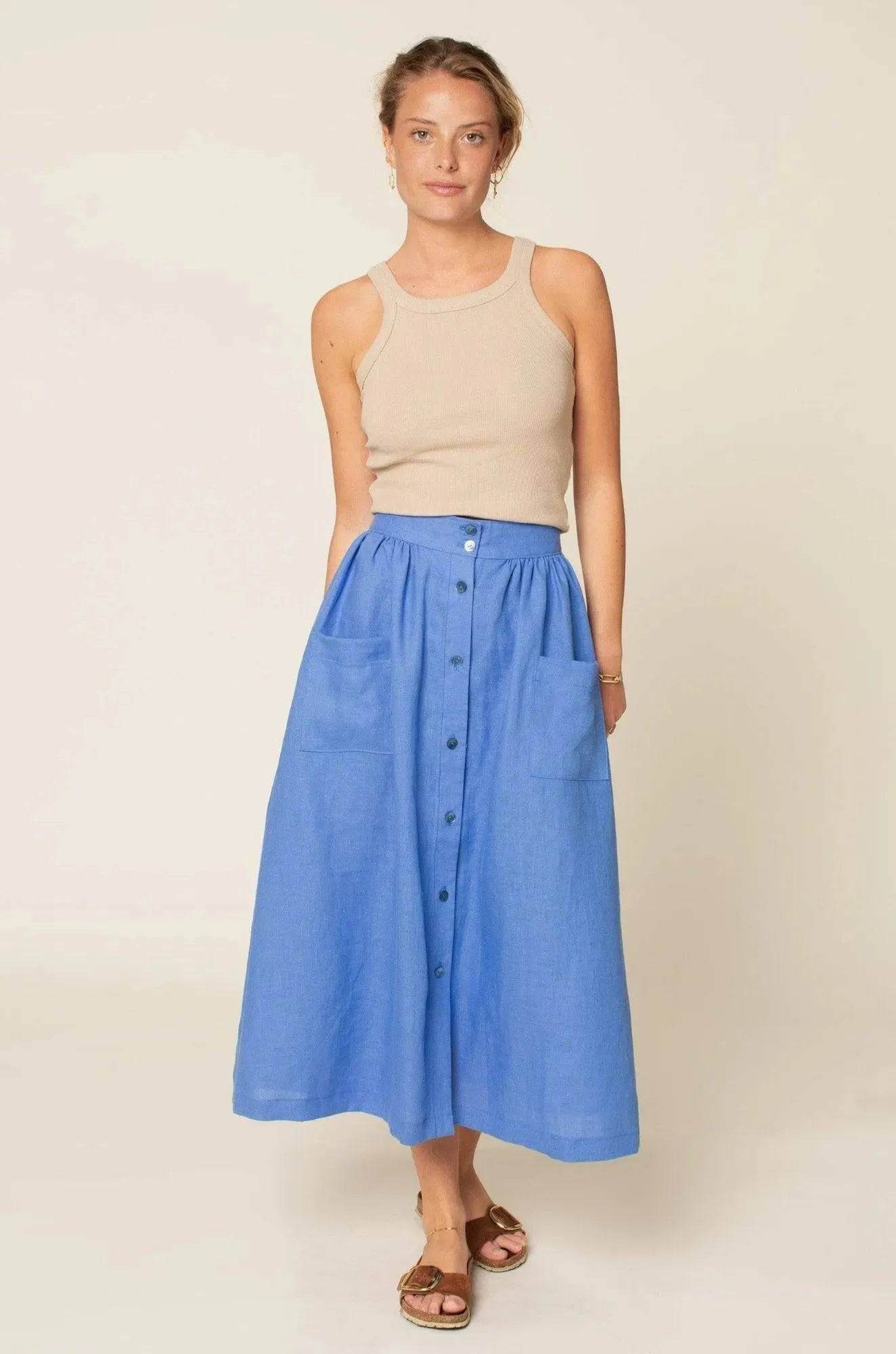 Wardrobe By Me Front Button Skirt - US 0-24 - PDF Pattern